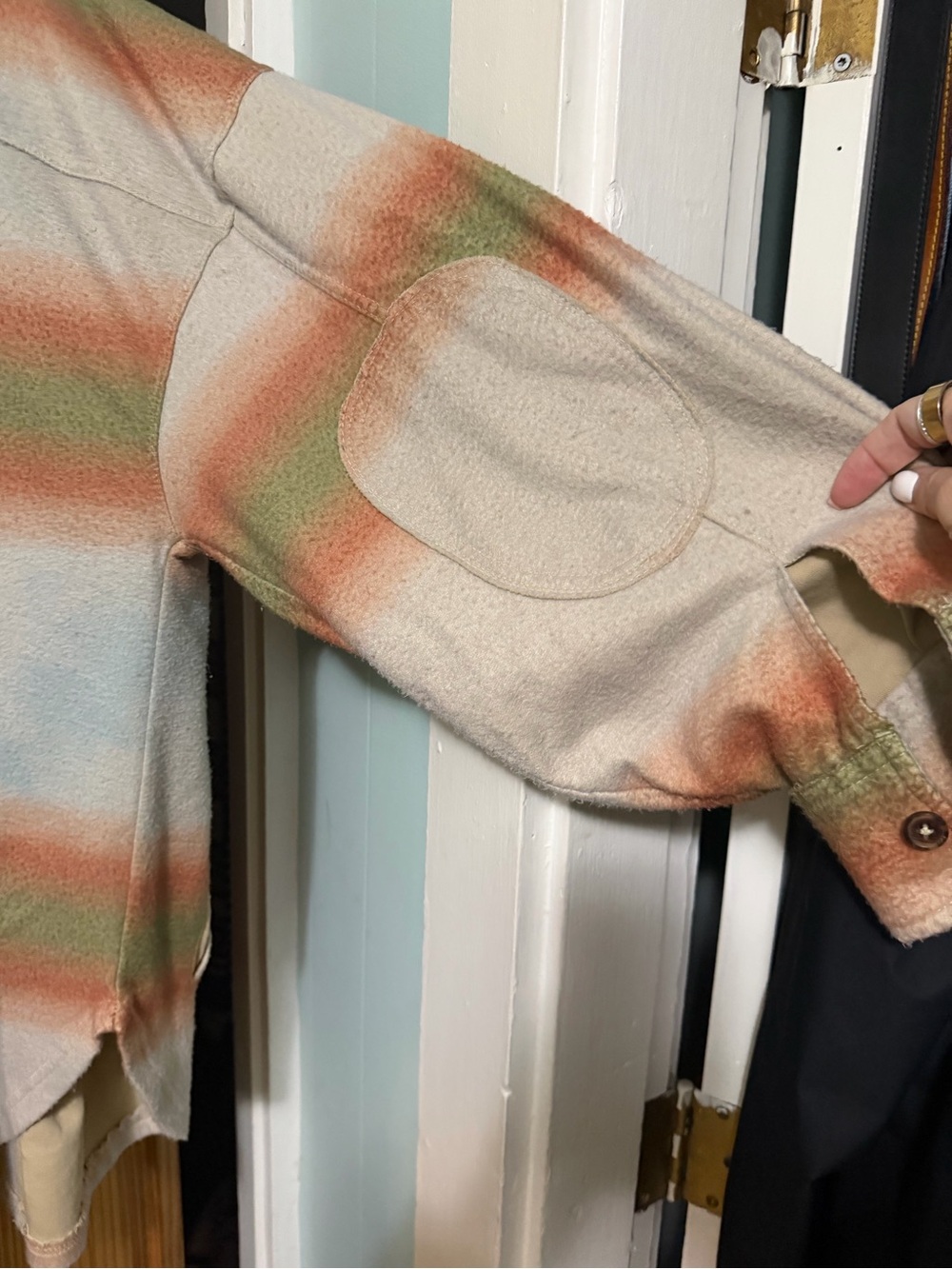 Free People Striped Ruby Jacket in Cream, Green & Rust - Picture 8 of 8